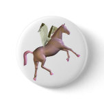 Pink Rearing Pegasus Button