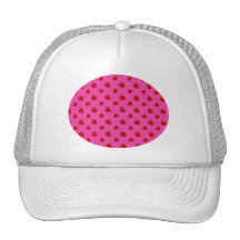 Pink red apple pattern trucker hats