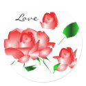 "Pink Red Rose I Love" Sticker