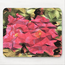 Pink Red Roses Abstract Cubist Futurist Mouse Pads