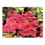 Pink Red Roses Abstract Cubist Futurist Postcards