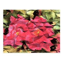 Pink Red Roses Abstract Cubist Futurist Postcards
