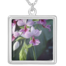 Pink Regnieri (Calanthe Vestita) flowers Custom Necklace