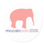 Pink Republican Elephant Sticker
