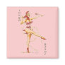 Pink Retro Sexy Joker #1 Refrigerator Magnets