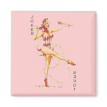 Pink Retro Sexy Joker #1 magnets