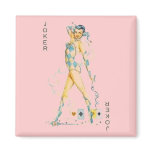 Pink Retro Sexy Joker #3 Magnets