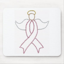 Pink Ribbon Angel Mouse Pads