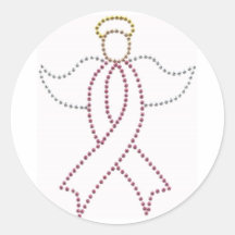 Pink Ribbon Angel Stickers