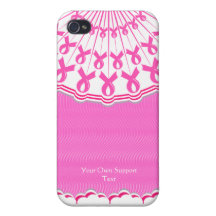 Pink Ribbon Breast Cancer Support iPhone 4 Case