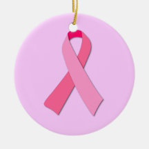 Pink Ribbon Christmas Ornaments