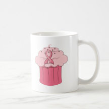 Pink Ribbon Cupcake Breast Cancer Mugs