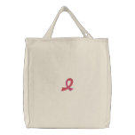 Pink Ribbon Embroidered Bag
