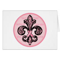 Pink Ribbon Fleur de lis