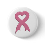 Pink-Ribbon-Heart-3D Button