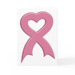 Pink-Ribbon-Heart-3D Greeting Card