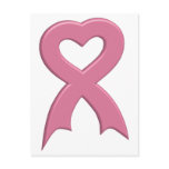 Pink-Ribbon-Heart-3D Postcard