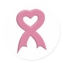 Pink-Ribbon-Heart-3D Sticker