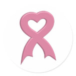 Pink-Ribbon-Heart-3D Sticker