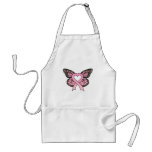 Pink Ribbon Heart Butterfly Apron