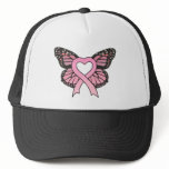Pink Ribbon Heart Butterfly Hat