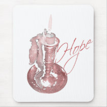 Pink Ribbon - Hope Candle mousepads