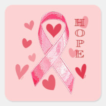 PINK RIBBON HOPE STICKER