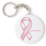 Pink ribbon keychains