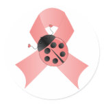 Pink Ribbon Lady Bug stickers
