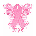 Pink Ribbon Love Wings t-shirts