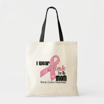 Pink Ribbon Mum Breast Cancer Canvas Bag