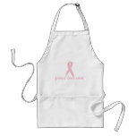 pink ribbon; peace love cure aprons