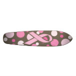 Pink Ribbon Retro Skateboard