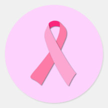 Pink Ribbon Round Sticker