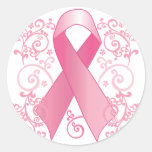 Pink Ribbon Round Sticker