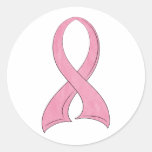 Pink Ribbon Round Sticker
