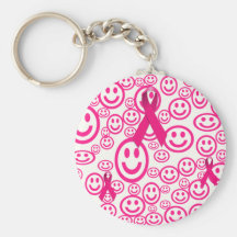 Pink Ribbon Smiles That Help Key Chain