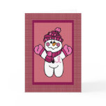 pink ribbon snowwoman cards