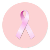 Pink Ribbon Round Stickers