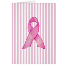 Pink Ribbon stripes Card