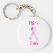Pink Ribbon - Thnk Pink Key Chains