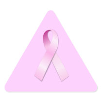 Pink Ribbon Triangle Sticker