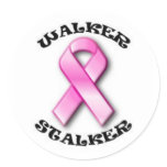 Pink Ribbon Walker Stalker Stickers