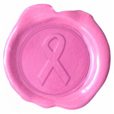 Pink Ribbon Wax Seal Diecut Magnet Cut Out by acfeist