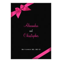 Pink Ribbon Wedding Announcement