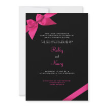 Pink Ribbon Wedding Announcement 2