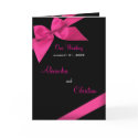 Pink Ribbon Wedding Invitation Announcement Card