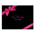 Pink Ribbon Wedding Save the Date 3 Postcards