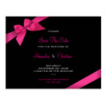 Pink Ribbon Wedding Save the Date 4 Post Card