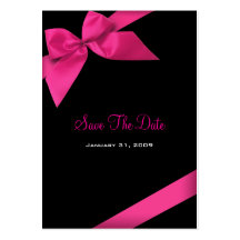 Pink Ribbon Wedding Save The Date MiniCard Business Cards